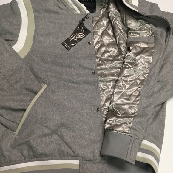 Reason clothing gray wool varsity jacket XL - Picture 4 of 4